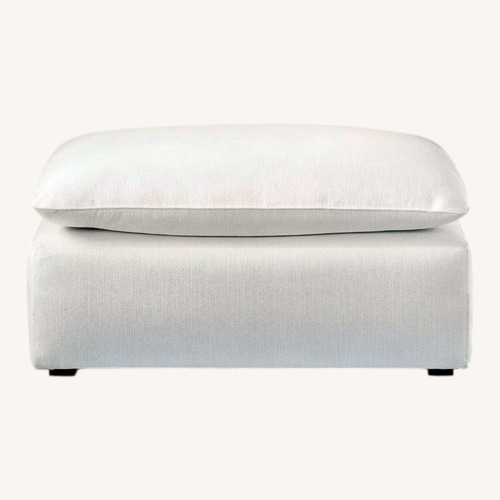 Used CB2 Lumis Snow White Performance Fabric Deep Depth Ottoman for sale on AptDeco