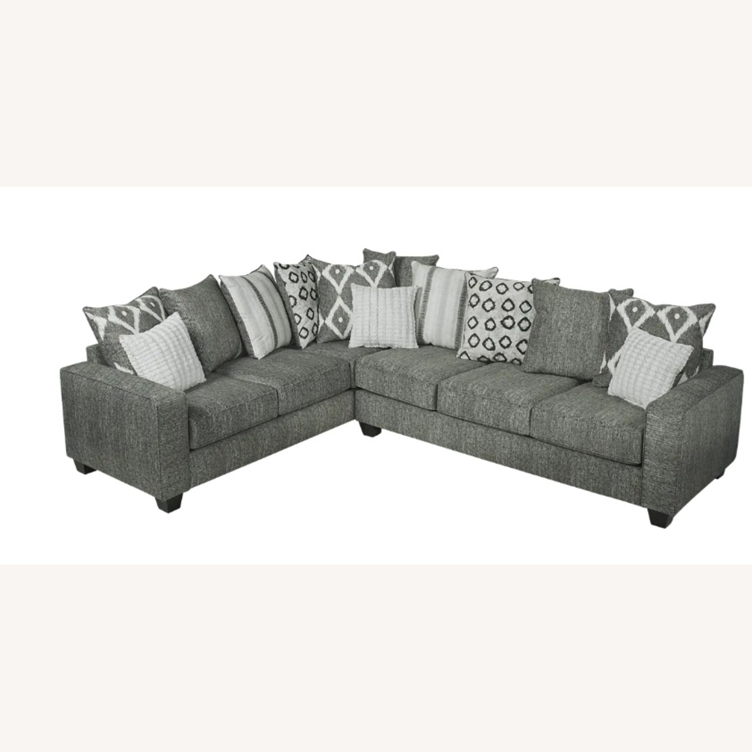 Rooms To Go Light Gray Fabric 2 Piece Sectional - image-8
