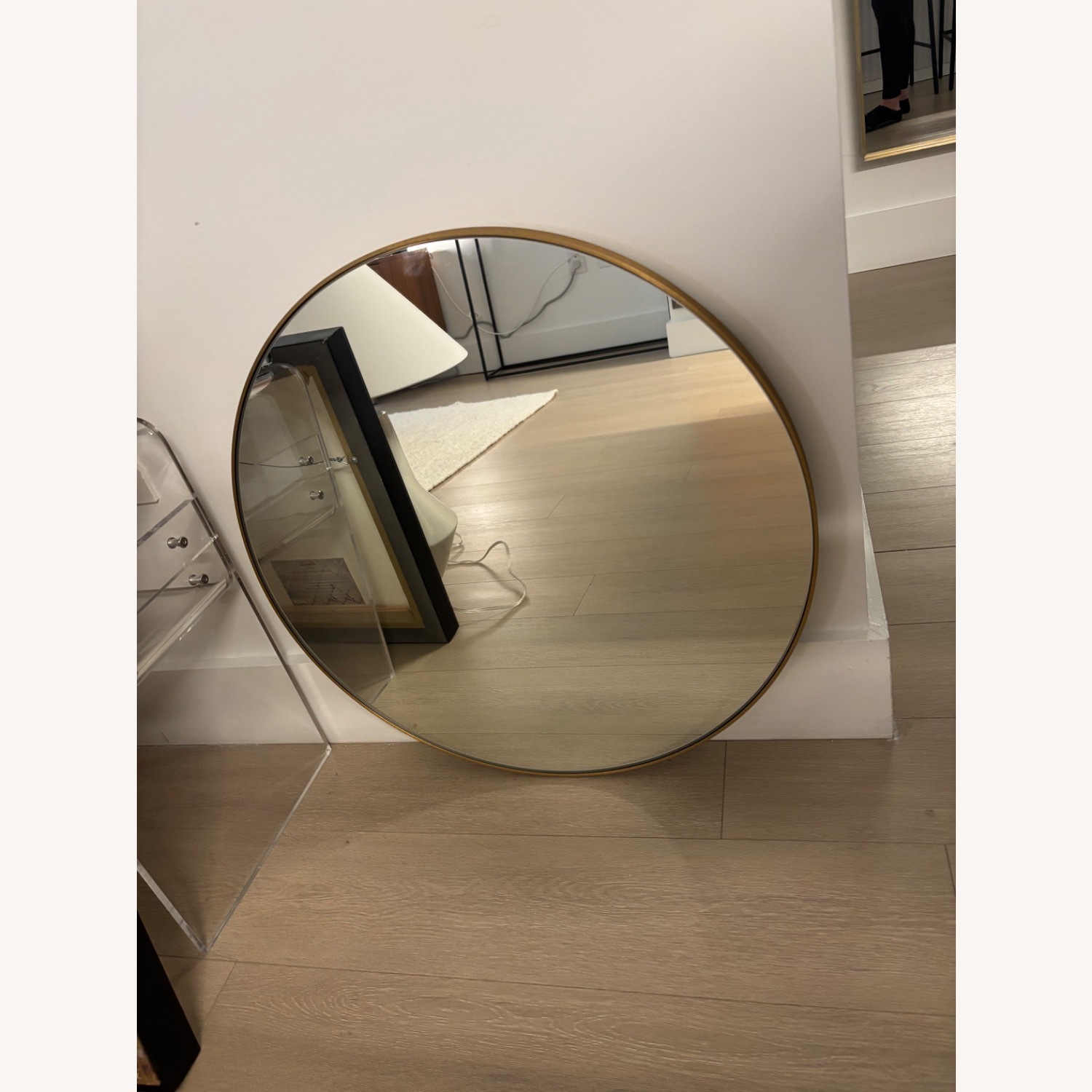 CB2 Infinity Brass Round Wall Mirror 24" - image-3
