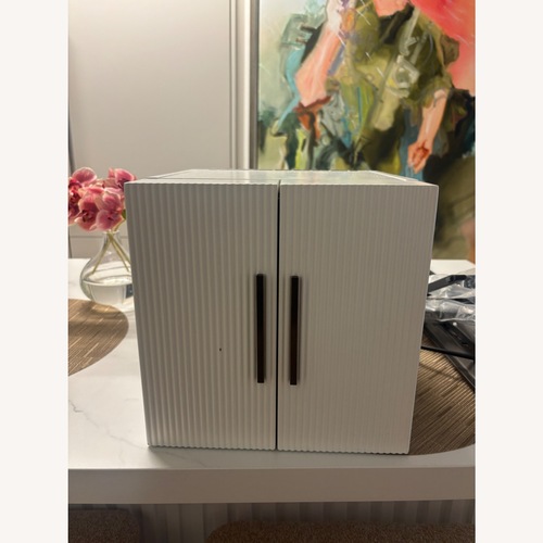 Used West Elm White Modern Fluted Jewelry Box for sale on AptDeco