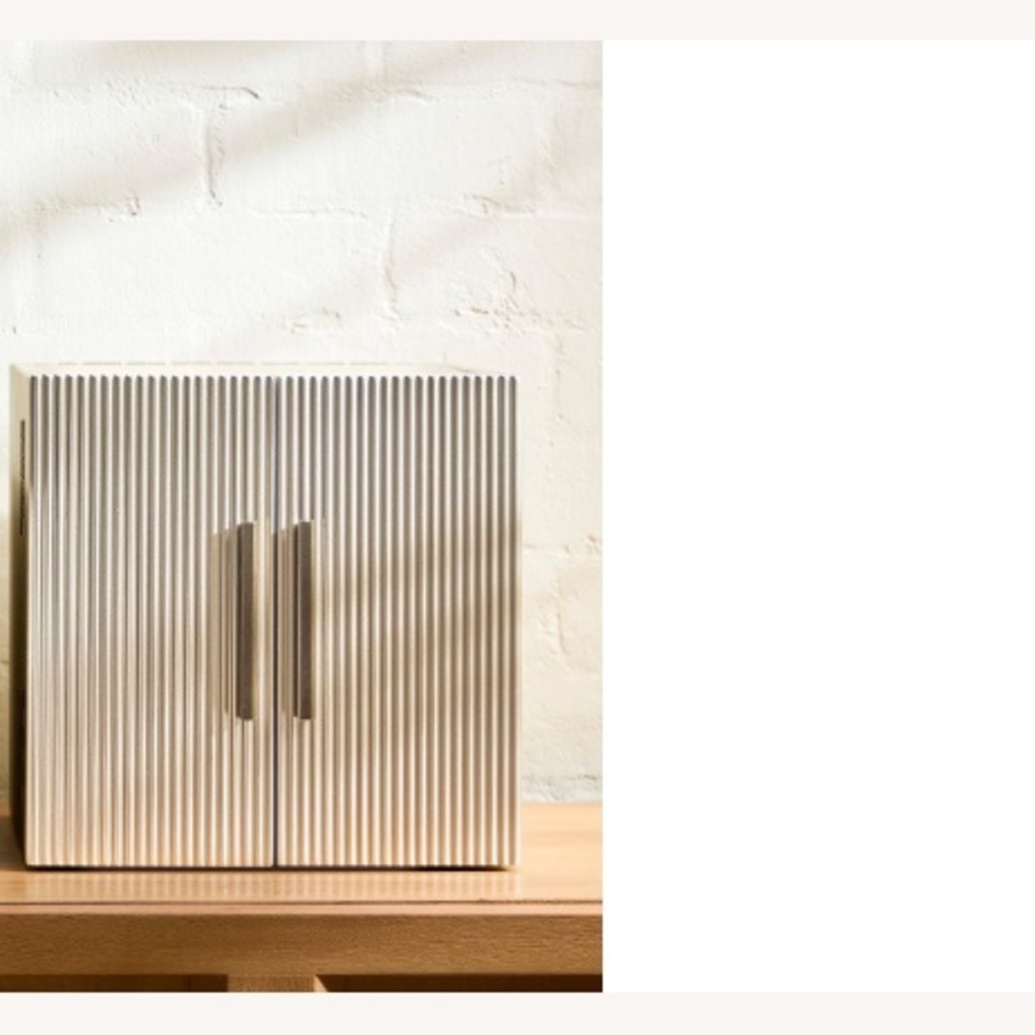 West Elm White Modern Fluted Jewelry Box - image-5