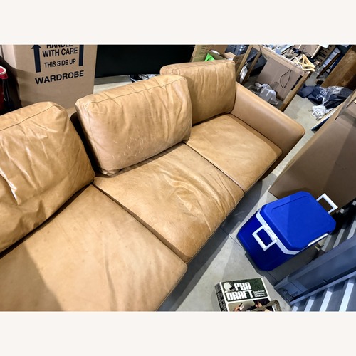 Used Four Hands Light Brown Leather 2 Seater Sofa for sale on AptDeco
