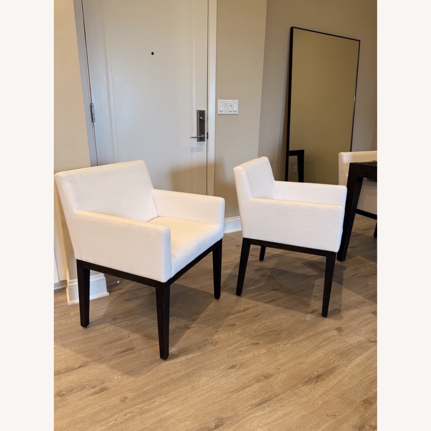 Restoration Hardware Morgan White Fabric Dining Chairs - image-5