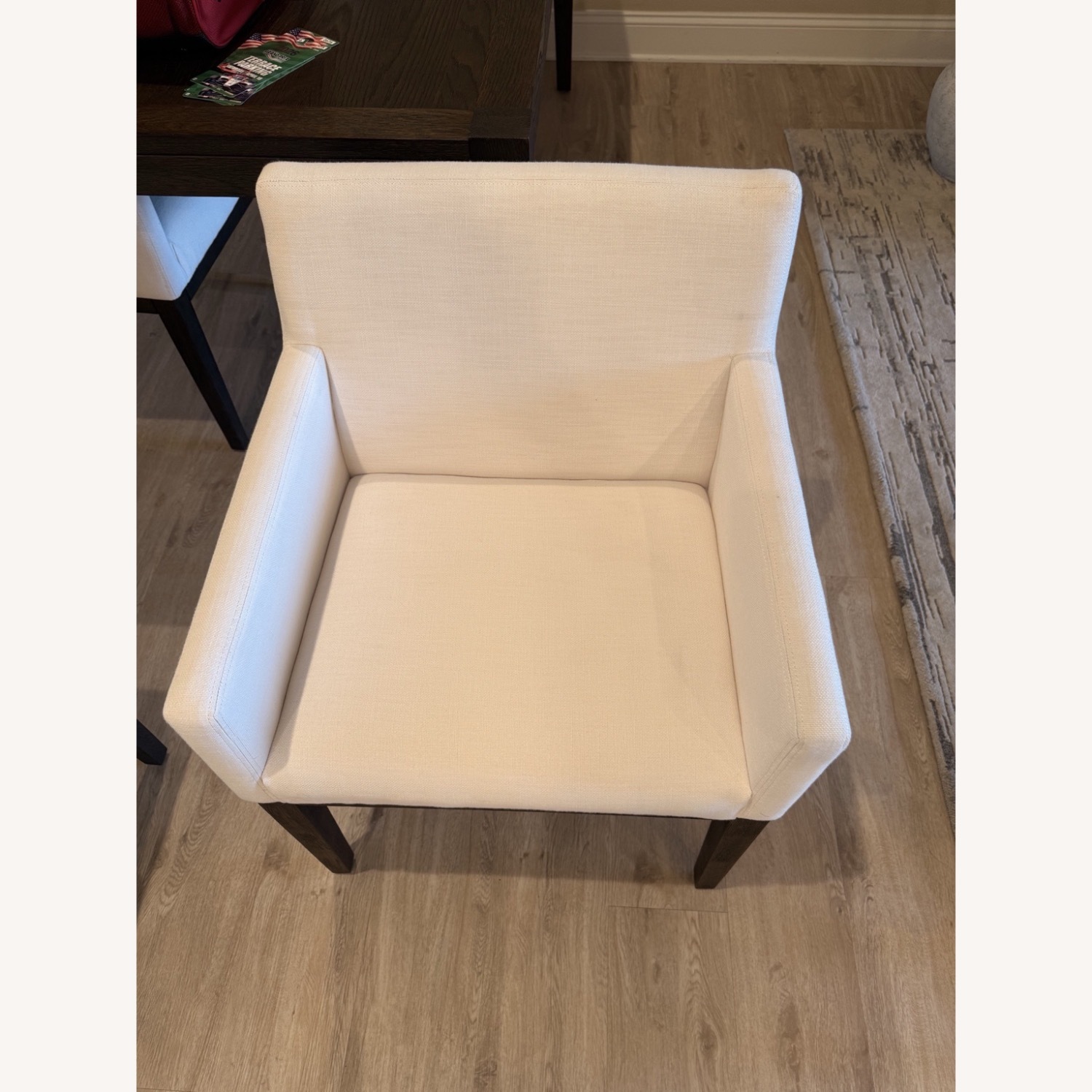 Restoration Hardware Morgan White Fabric Dining Chairs - image-3