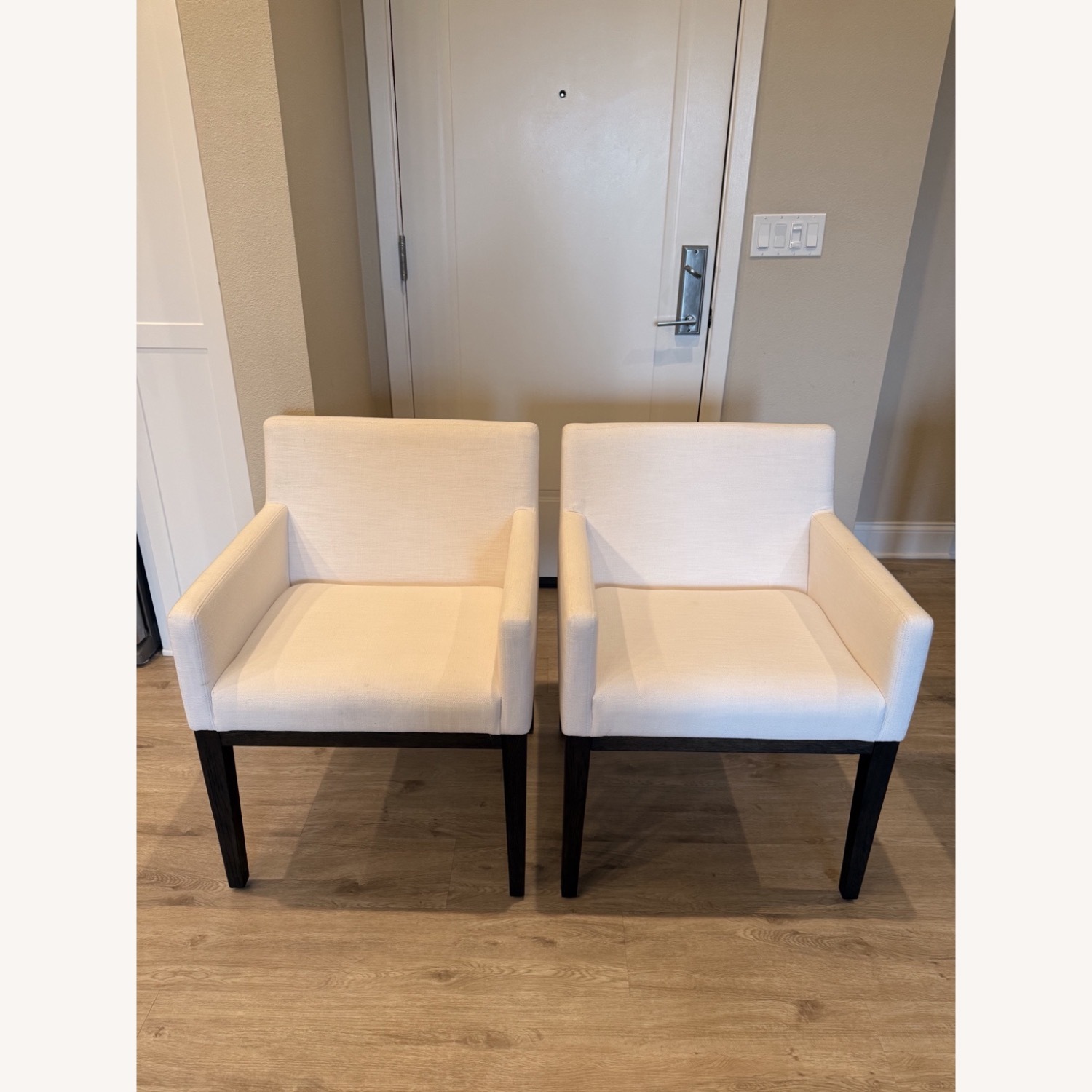 Restoration Hardware Morgan White Fabric Dining Chairs - image-2