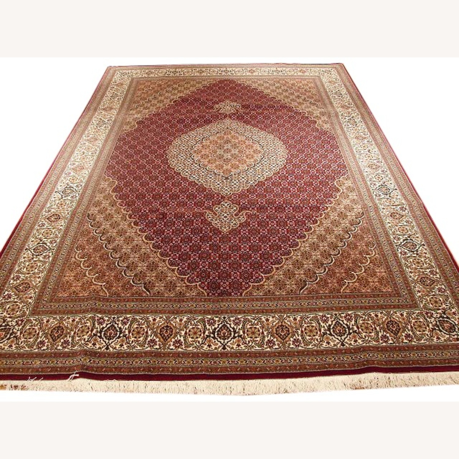 6.9 x 10 Red Persian Tabriz Mahi Rug 10636 - image-4