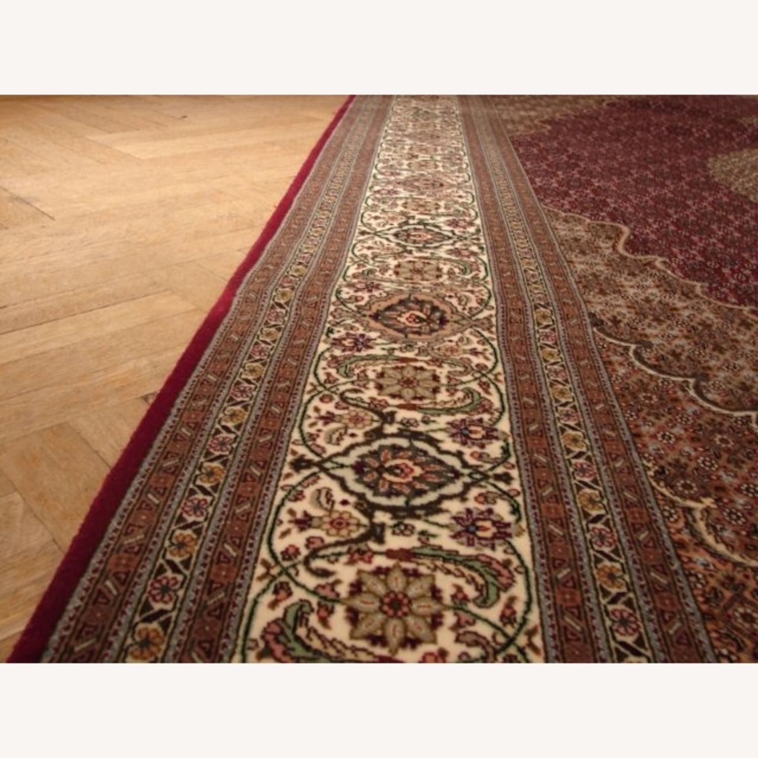 6.9 x 10 Red Persian Tabriz Mahi Rug 10636 - image-2