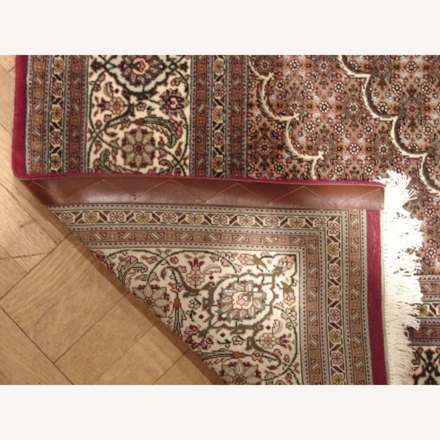 6.9 x 10 Red Persian Tabriz Mahi Rug 10636 - image-3