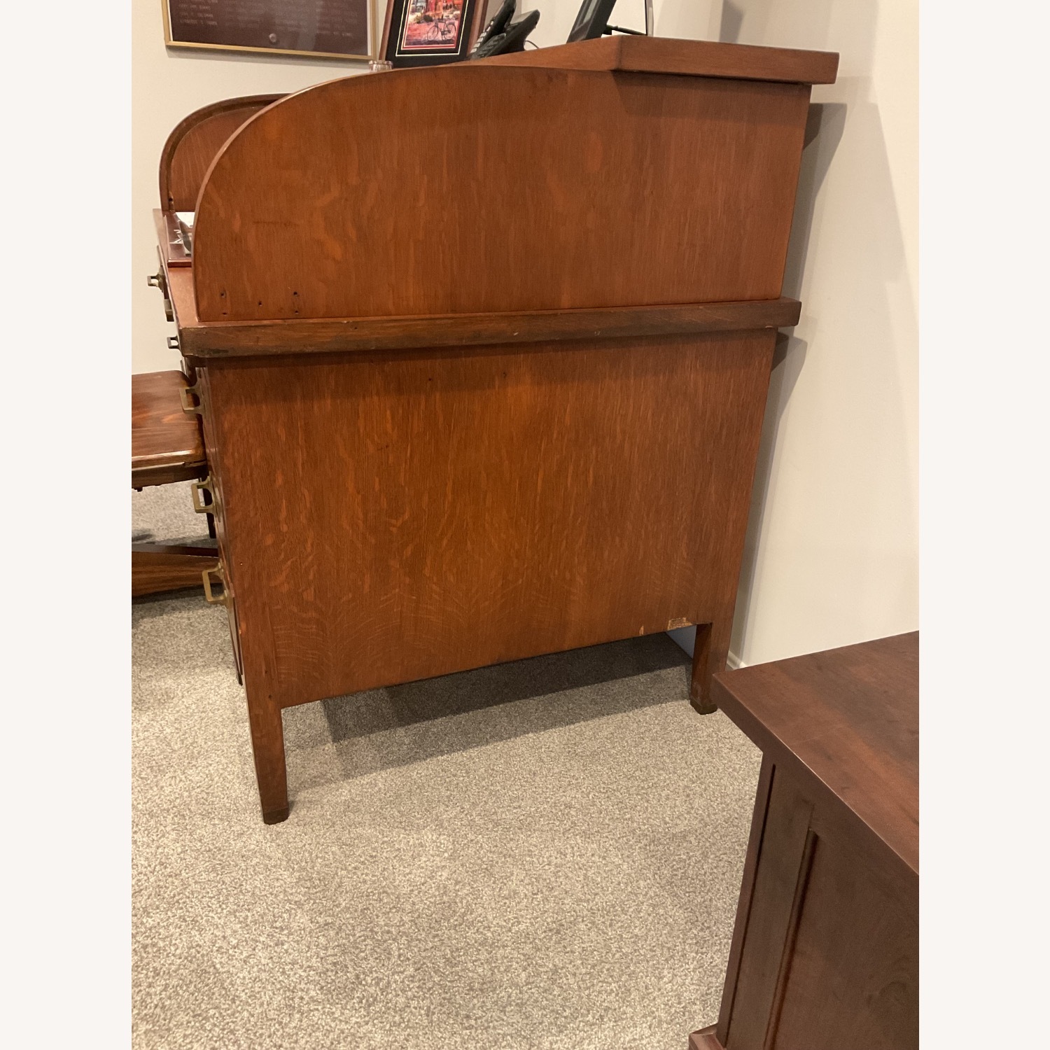 Dark Brown Wood Desk - image-2