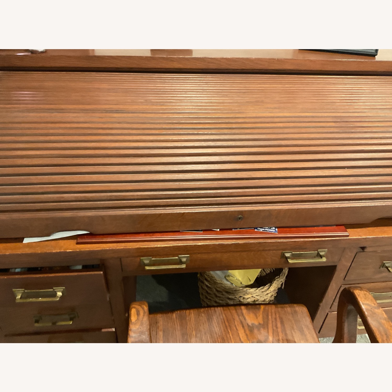 Dark Brown Wood Desk - image-3