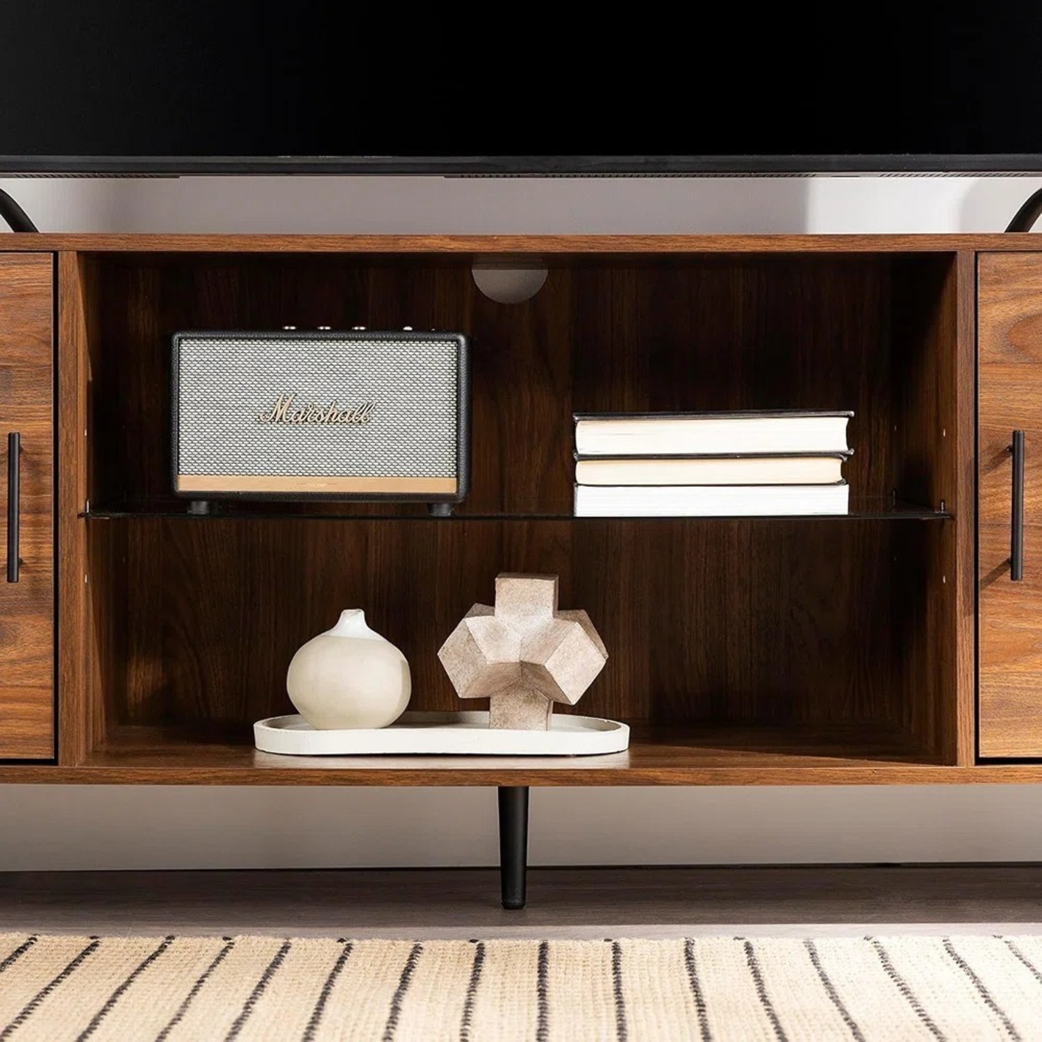 Wayfair Dark Brown Wood Media Storage - image-2