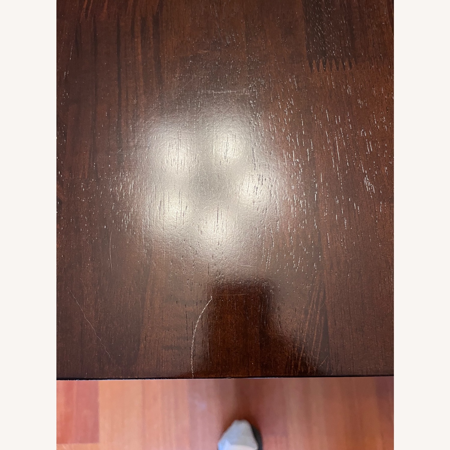 Dark Brown Wood Veneer Dining Table - image-5