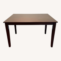 Dark Brown Wood Veneer Dining Table
