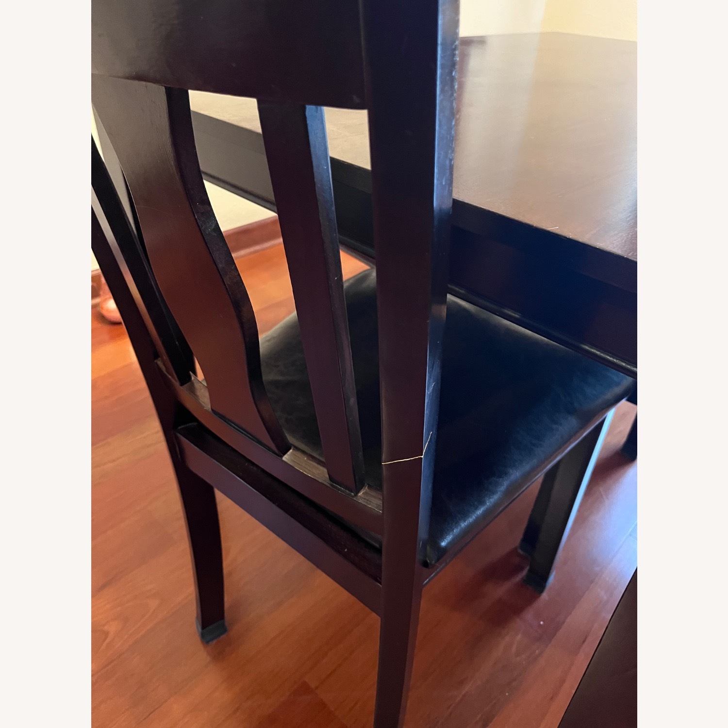 Dark Brown Wood Veneer Dining Table - image-2