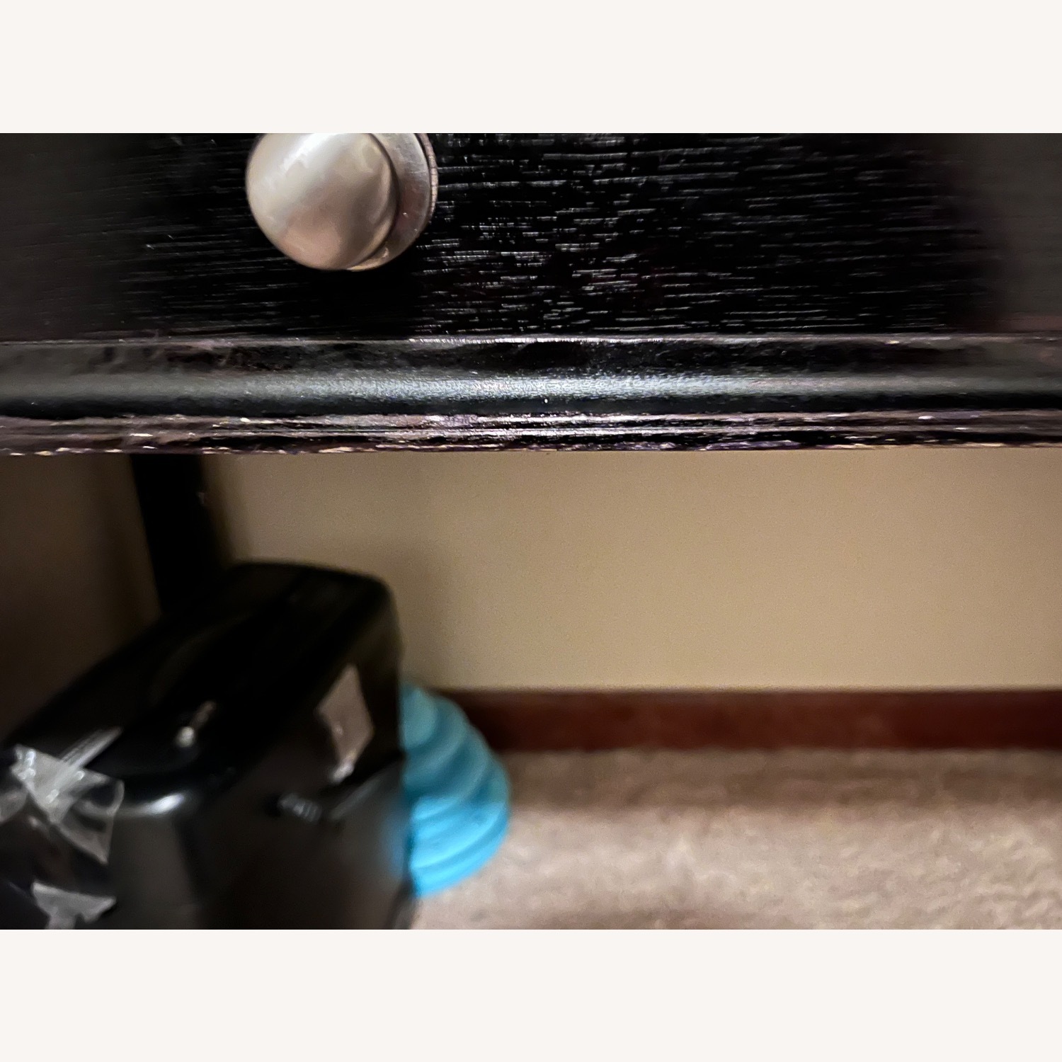 Carlyle Black Wood Veneer Desk - image-3