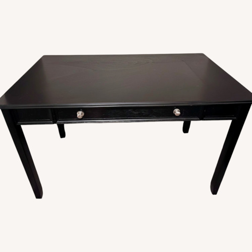 Used Carlyle Black Wood Veneer Desk for sale on AptDeco