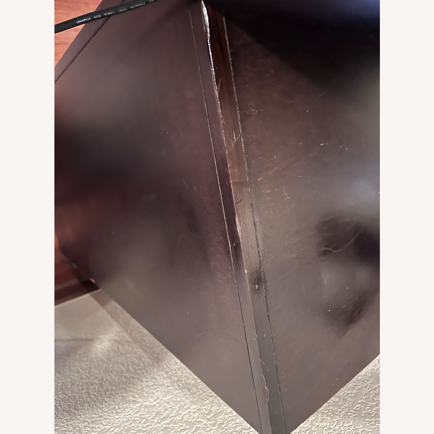 Dark Brown Wood Veneer Media Storage - image-2