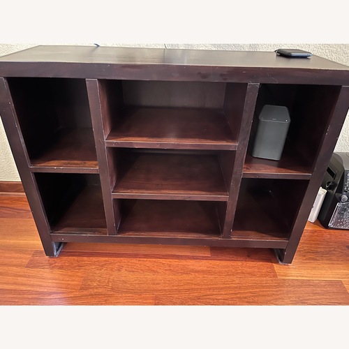 Used Dark Brown Wood Veneer Media Storage for sale on AptDeco