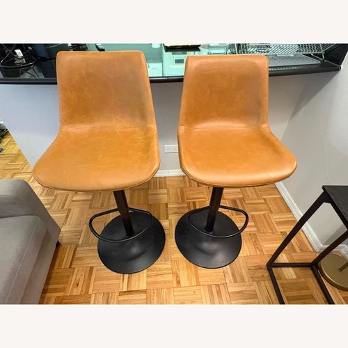 Used Amazon Light Brown Leather Stools for sale on AptDeco