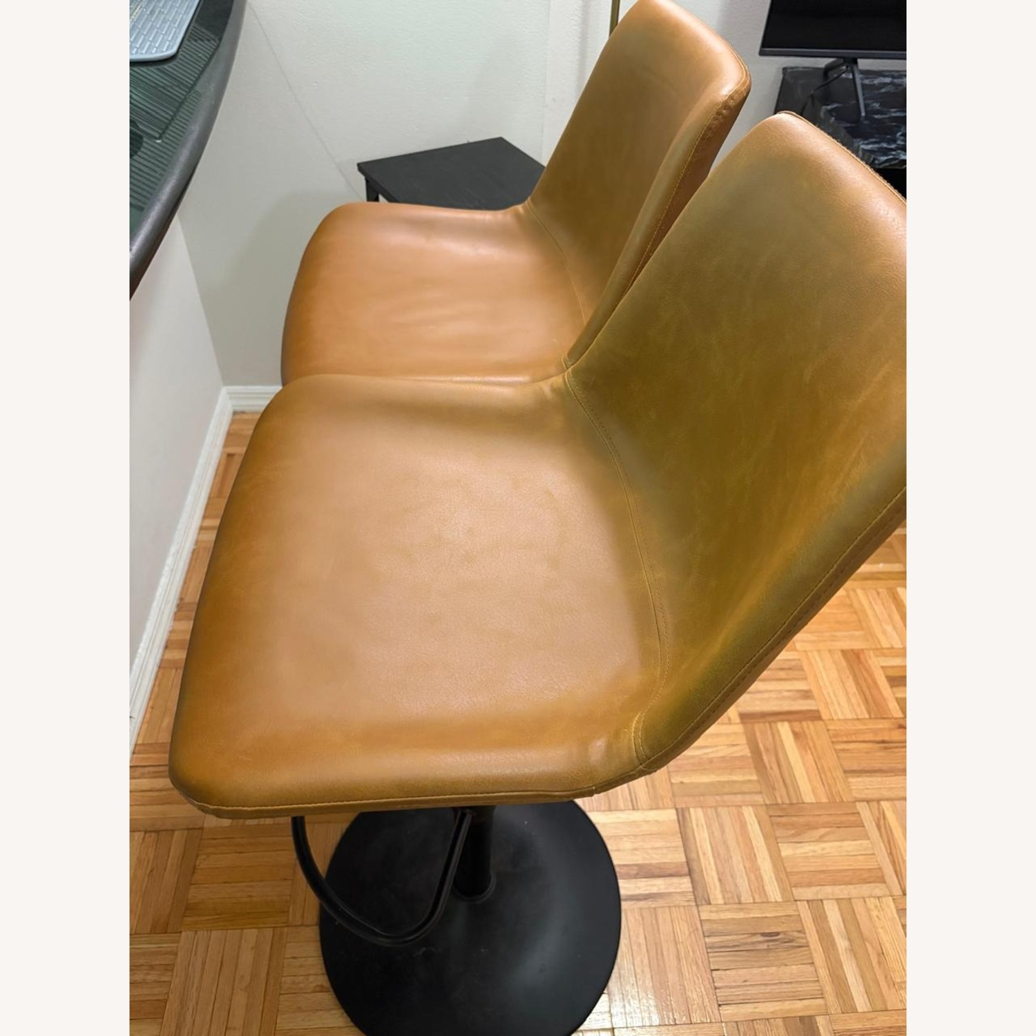 Amazon Light Brown Leather Stools - image-2