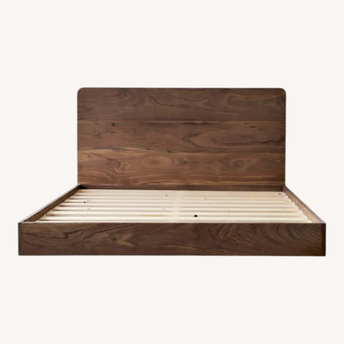 Used Avocado City Walnut Wood Queen Bed for sale on AptDeco