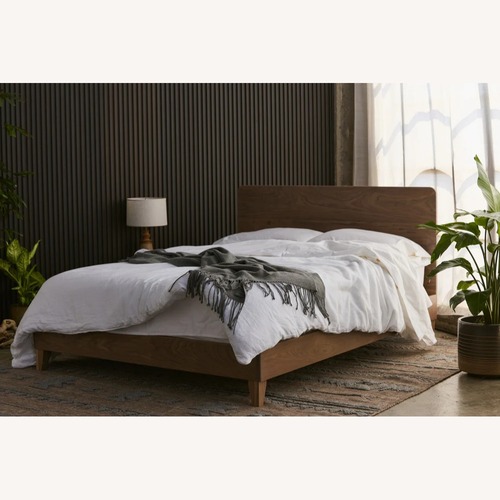 Used Avocado City Walnut Wood Queen Bed for sale on AptDeco