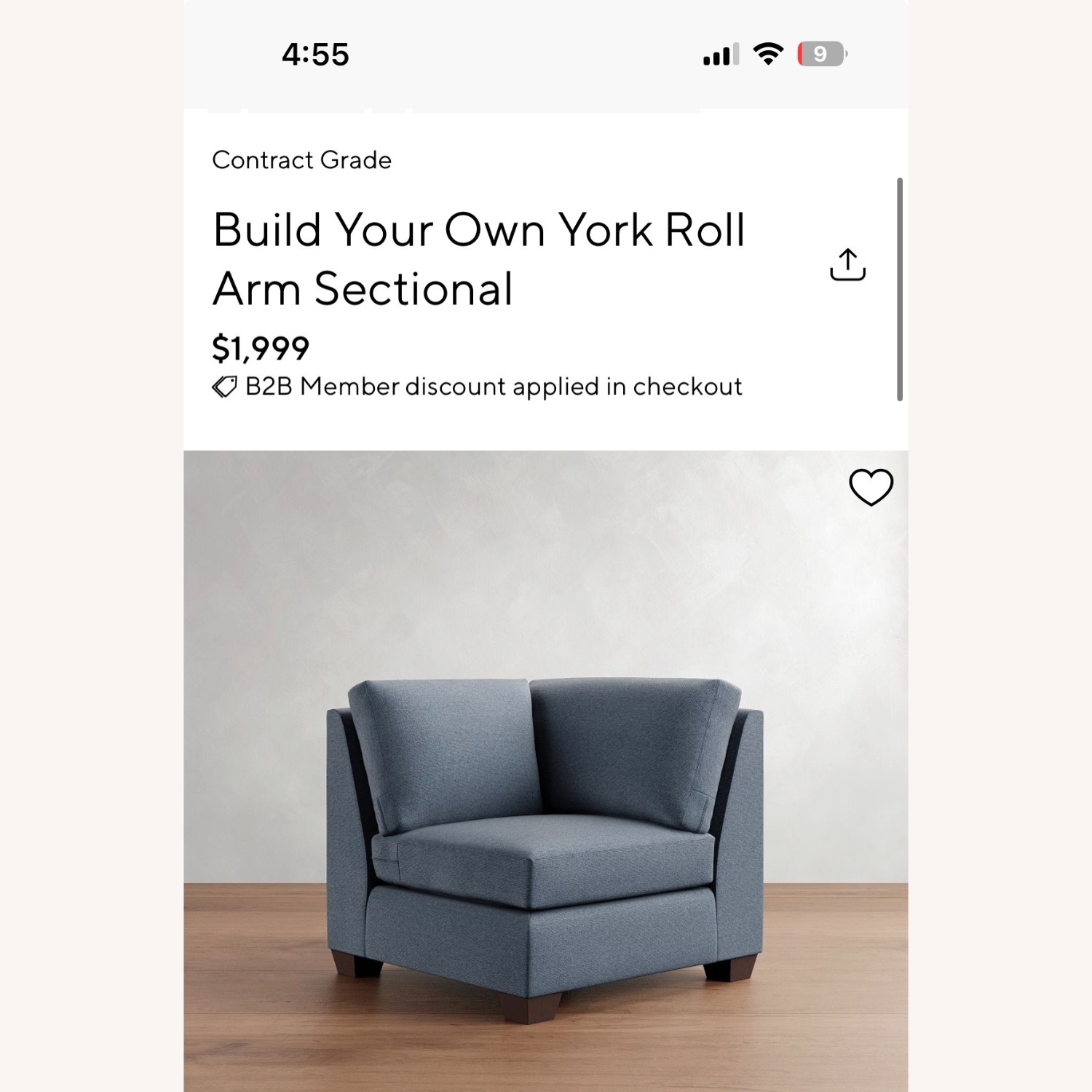 Pottery Barn York Blue Fabric 3+ Piece Sectional - image-6