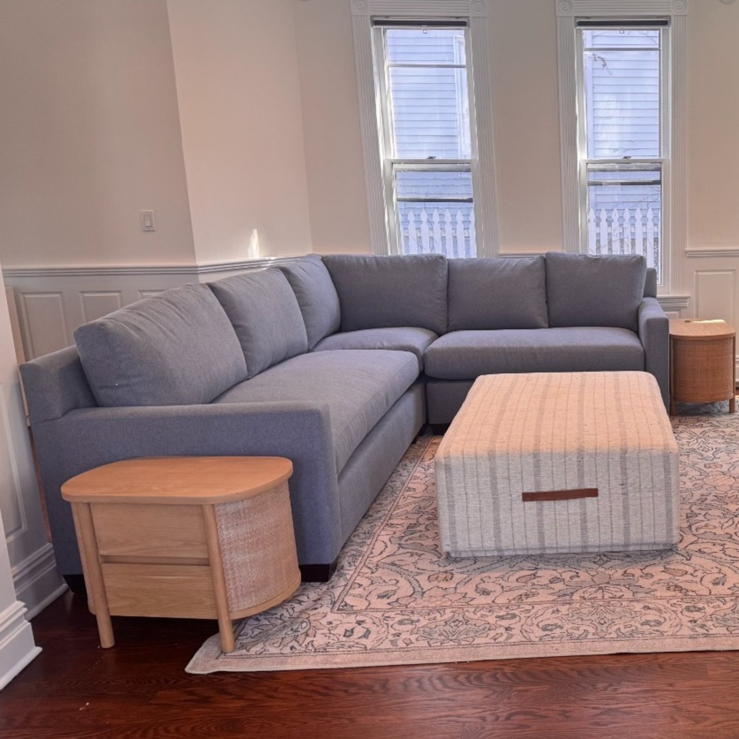 Pottery Barn York Blue Fabric 3+ Piece Sectional - image-2