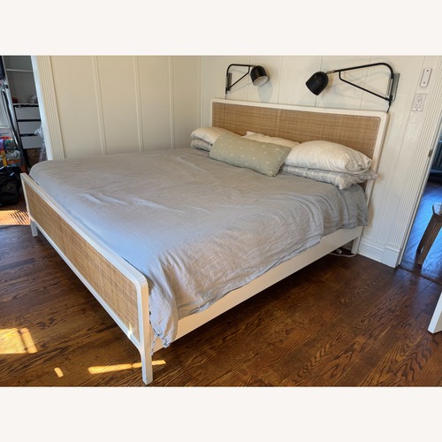Used West Elm Ida Natural Wood King Bed for sale on AptDeco