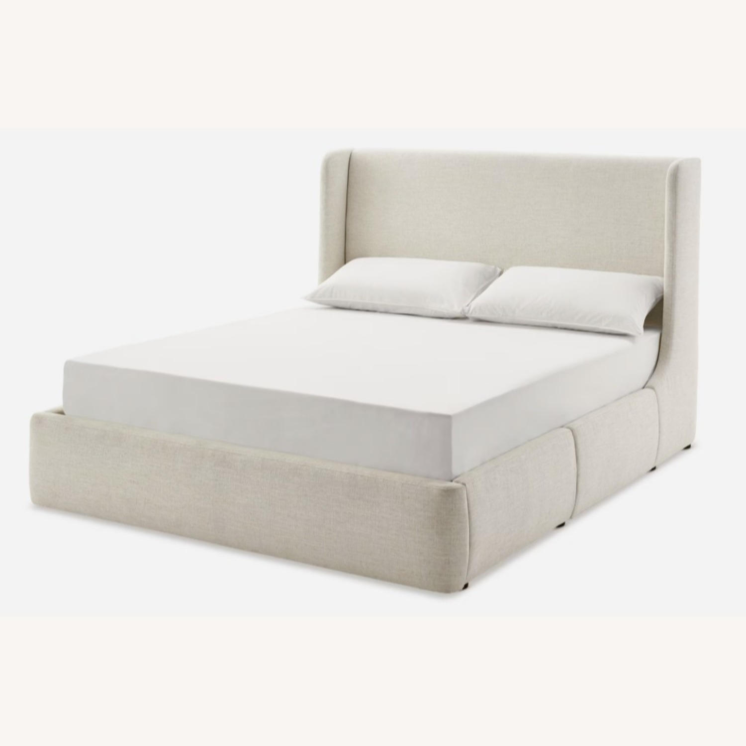 Dalton Storage Bed White Linen King Bed - image-4