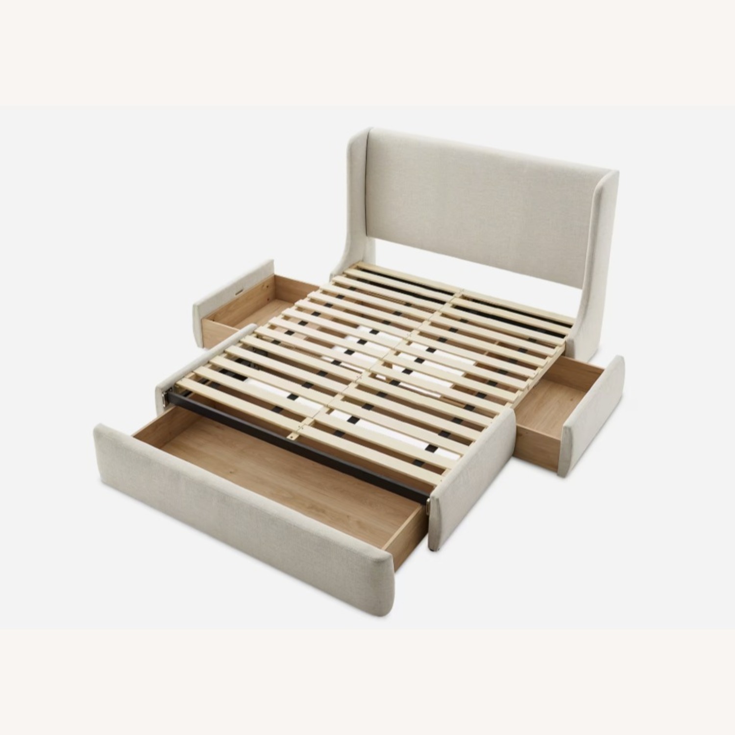 Dalton Storage Bed White Linen King Bed - image-5