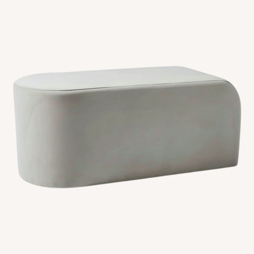 Used West Elm Tilly Ottoman Large, Pearl Gray for sale on AptDeco