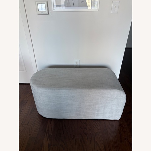 Used West Elm Tilly Ottoman Large, Pearl Gray for sale on AptDeco
