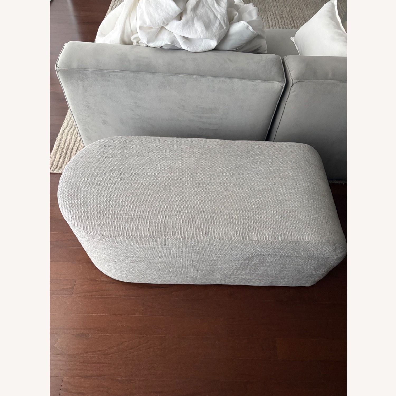 West Elm Tilly Ottoman Large, Pearl Gray - image-6