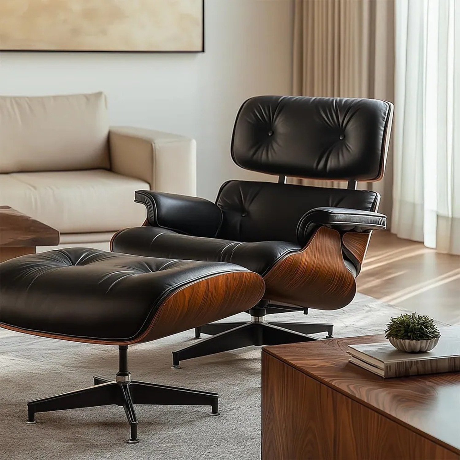 Bed Bath & Beyond Black Leather Accent Chair - image-1