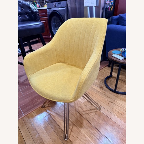 Used Yellow Fabric Accent Chair for sale on AptDeco
