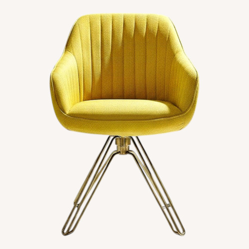 Used Yellow Fabric Accent Chair for sale on AptDeco