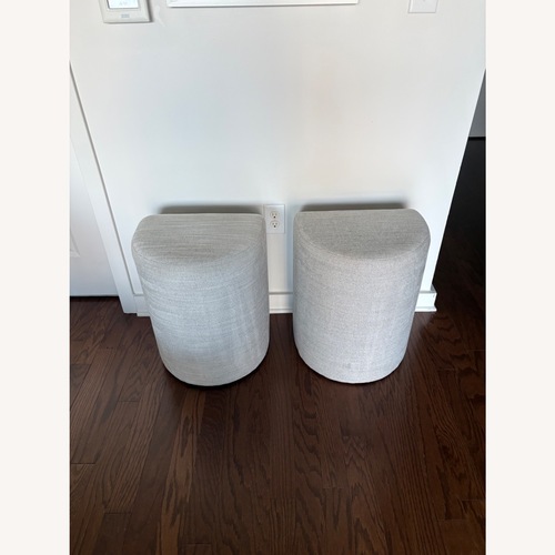 Used West Elm Tilly Ottoman Small (2), Pearl Gray for sale on AptDeco