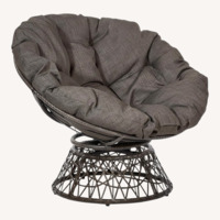 Dark Brown Papasan Swivel Chair