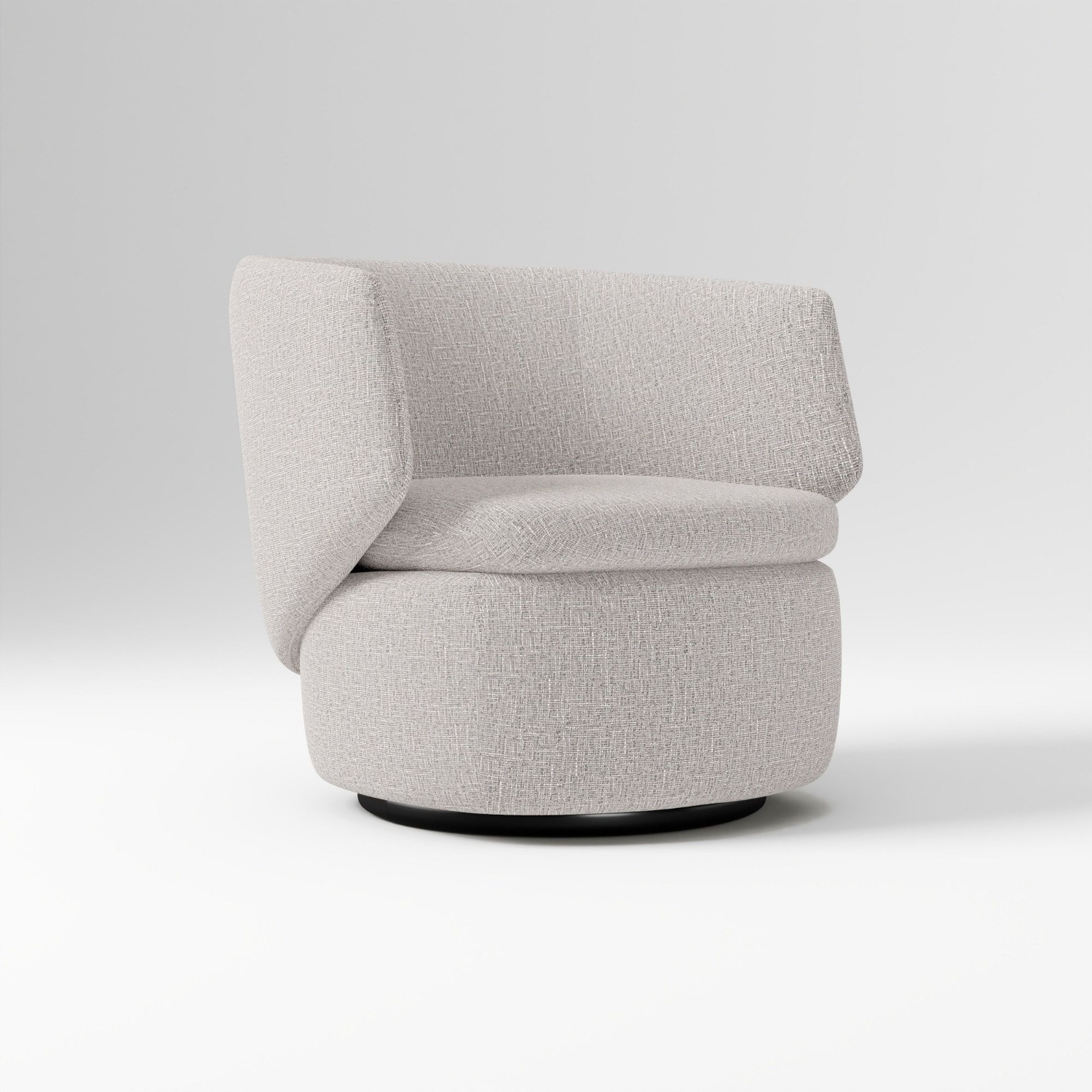 West Elm Crescent Swivel Chair, Pearl Gray - image-7