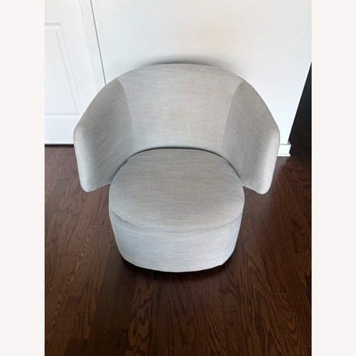 Used West Elm Crescent Swivel Chair, Pearl Gray for sale on AptDeco