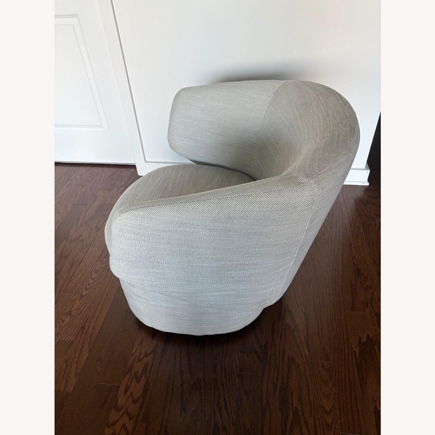 West Elm Crescent Swivel Chair, Pearl Gray - image-4