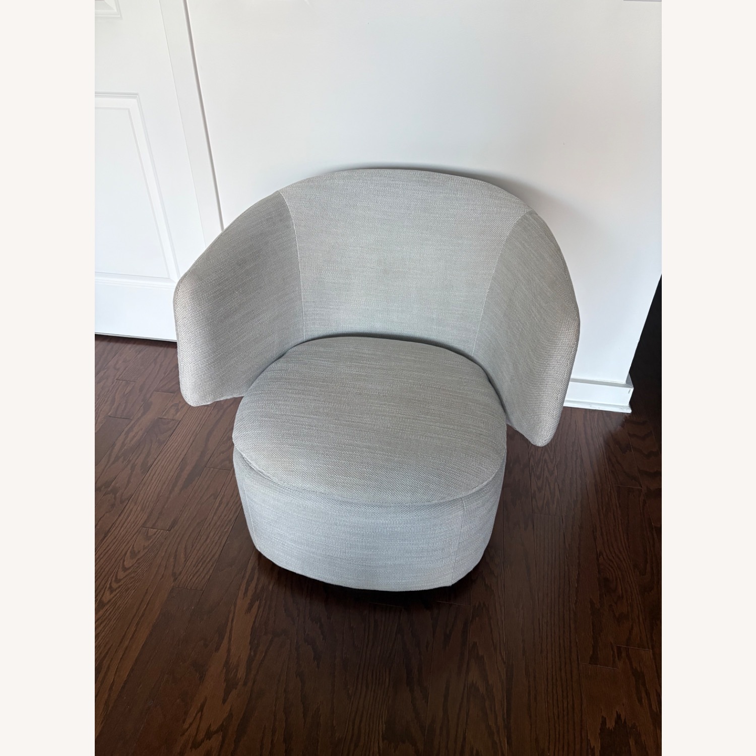 West Elm Crescent Swivel Chair, Pearl Gray - image-2