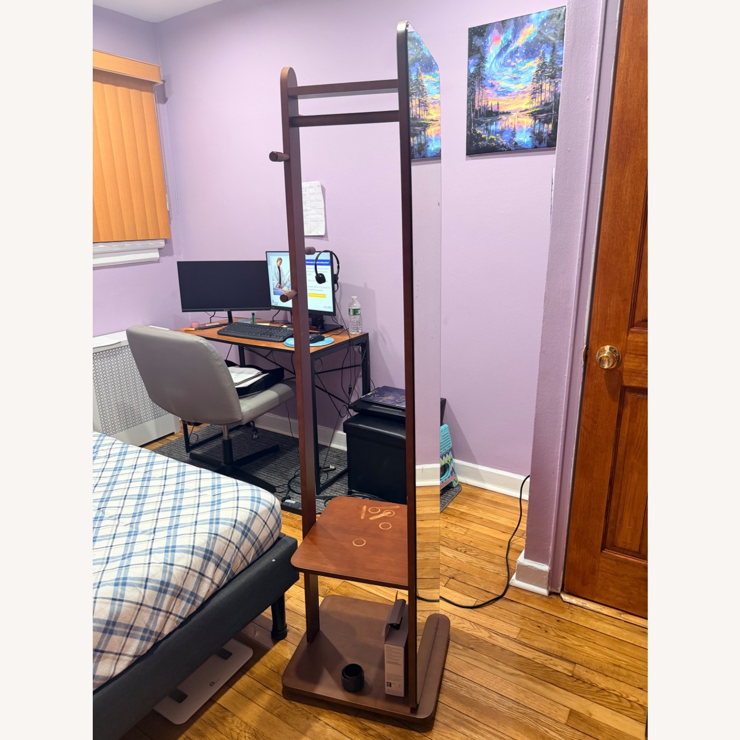 Amazon Dark Brown Wood Floor Mirror - image-3