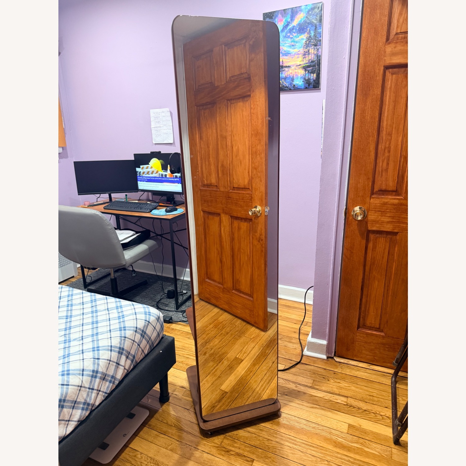 Amazon Dark Brown Wood Floor Mirror - image-4