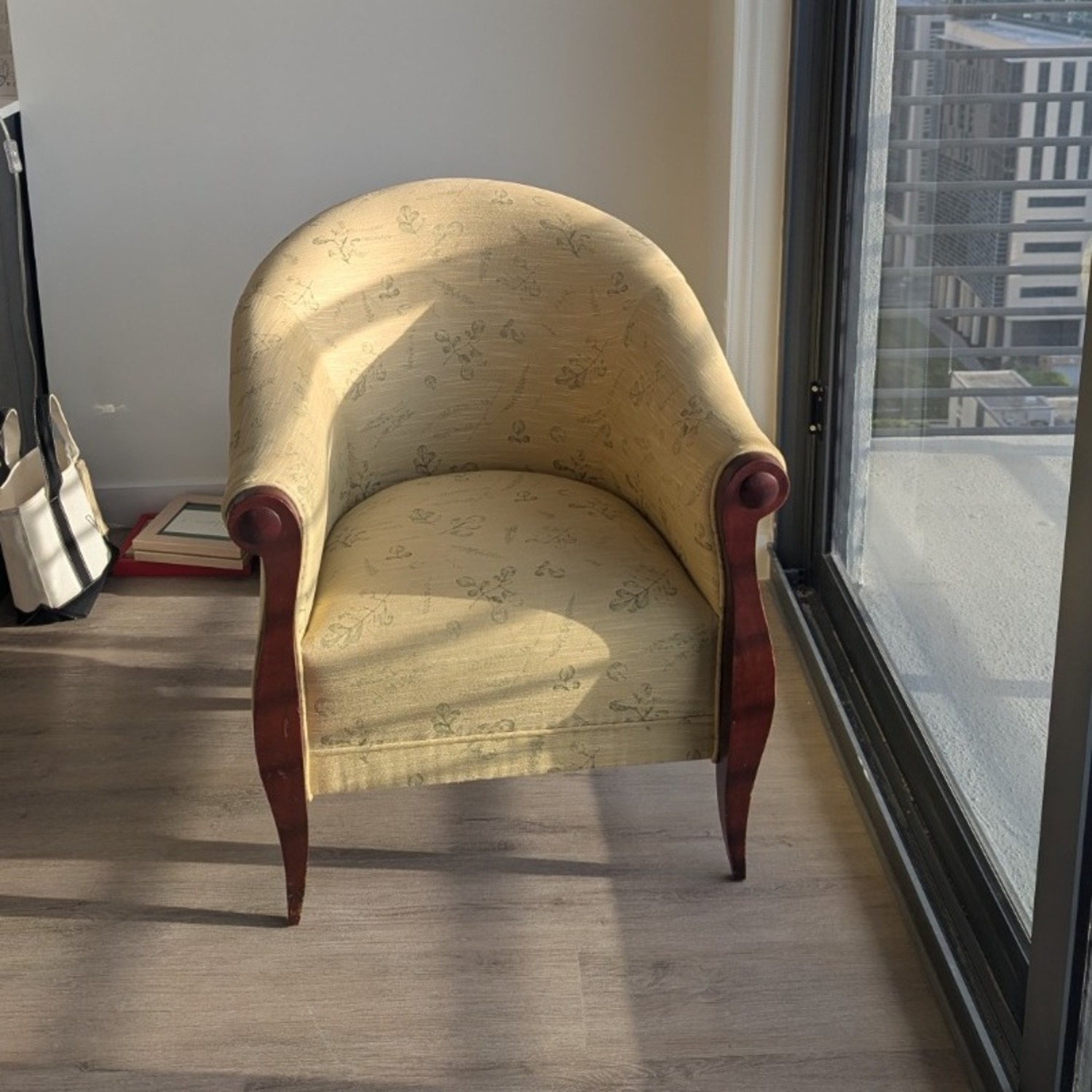 Yellow Brocade Armchair  - image-2