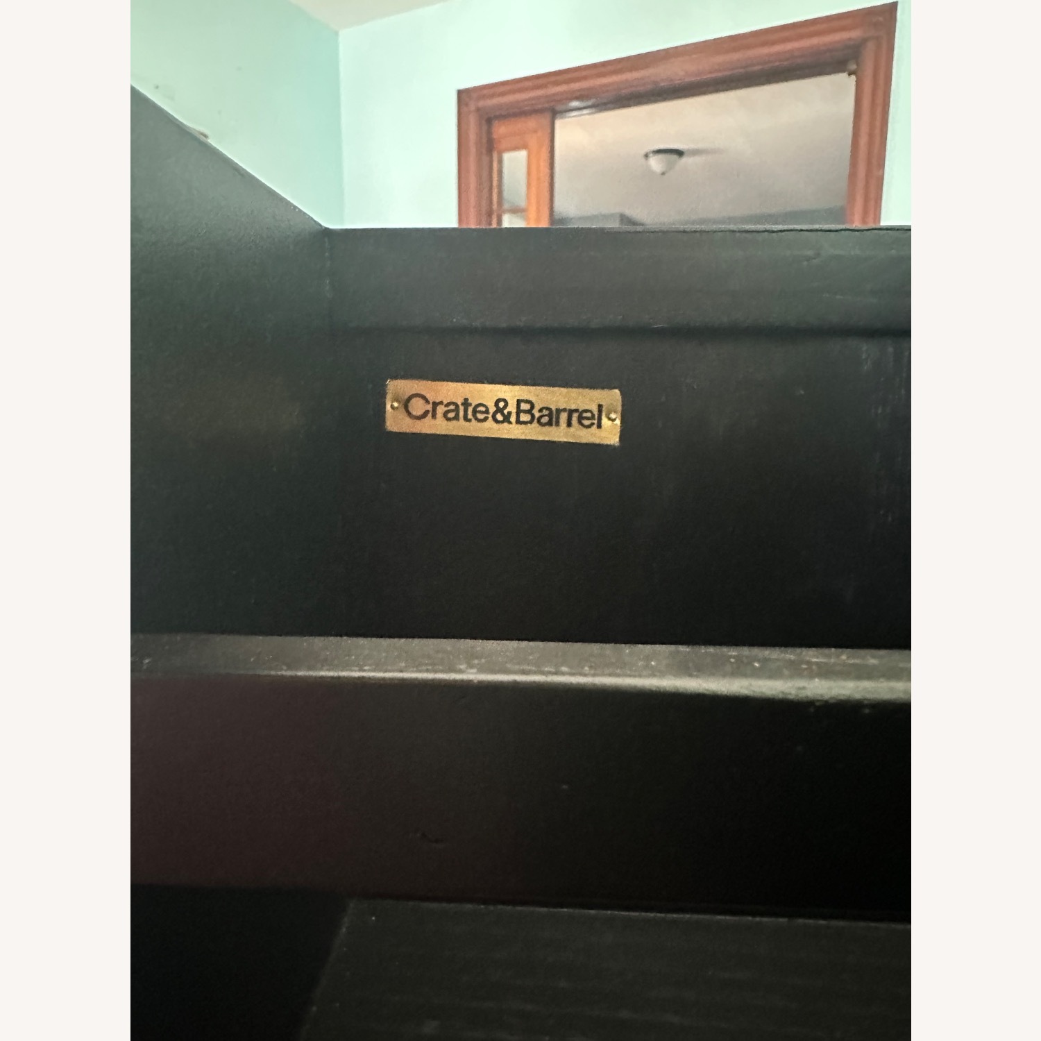 Crate & Barrel Fayette Black Nero Marquina Fluted Bar Cabinet - image-5