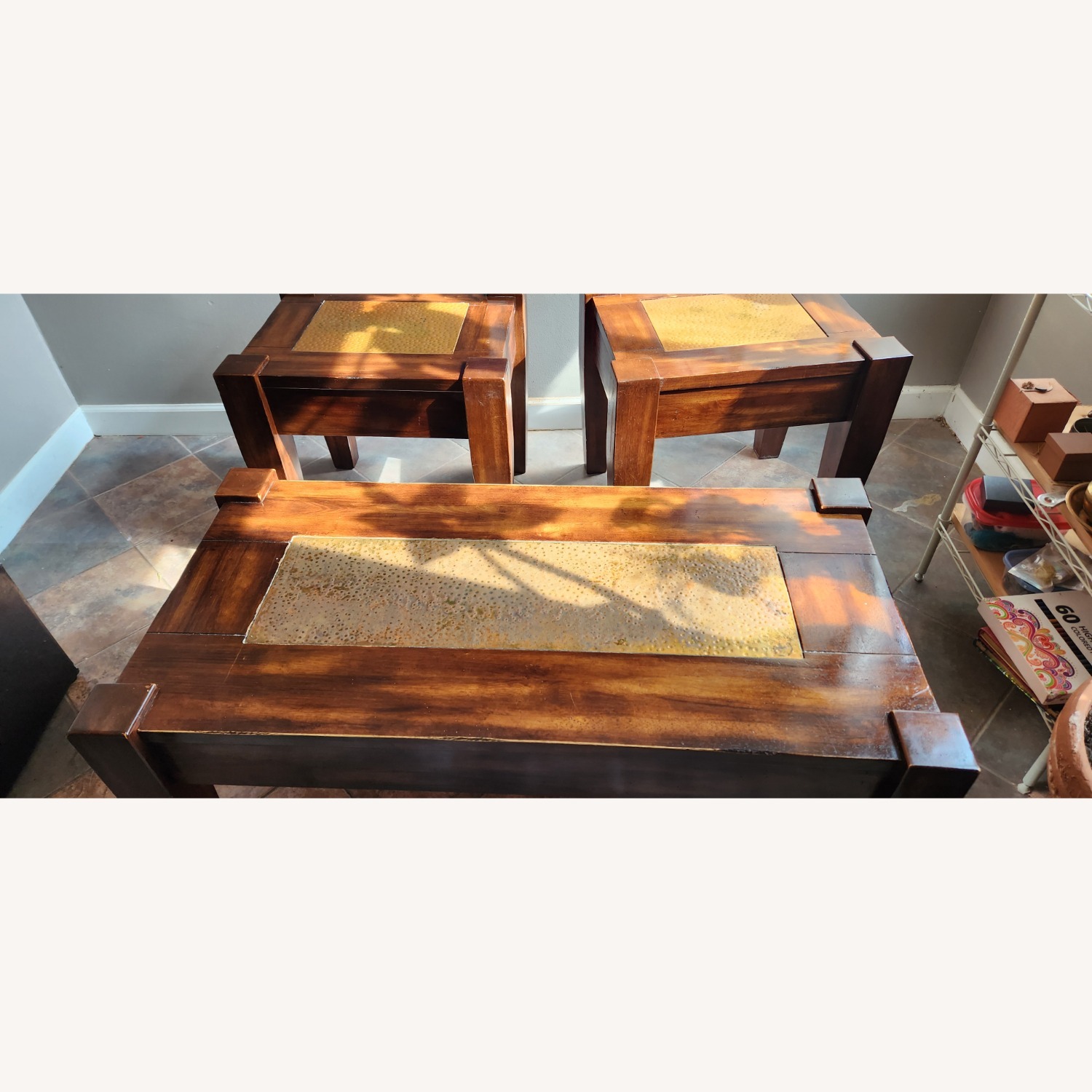 Dark Brown Wood Coffee Table - image-6