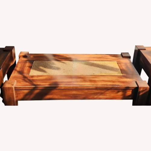 Used Dark Brown Wood Coffee Table for sale on AptDeco