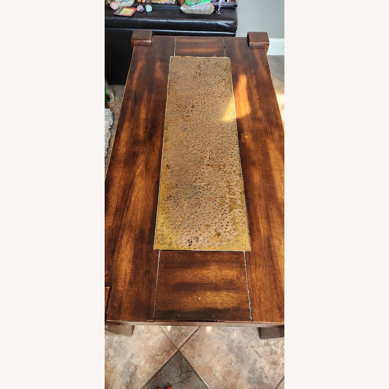 Dark Brown Wood Coffee Table - image-5